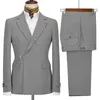 Abiti da uomo Blazer 2 pezzi Abiti da lavoro da uomo Regular Fit Notch Risvolto Smoking da ballo per blazer da sposaPantaloni 231117