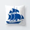 Pillow 45x45cm Blue Ocean Starfish Animal Cover For Living Room Sofa Home Decor Custom Sea Boat Geometric Polyester Pillowcase