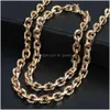 Bracelet & Necklace Men Womens Jewelry Set 585 Rose Gold Bracelet Necklace Double Curb Cuban Weaving Bismark Chain Wholesale Dhgarden Ot5T0