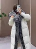 Pelliccia da donna finta inverno lungo piumino d'oca femminile Parka moda addensare giacca calda con ampio colletto reale soprabito da donna 231117