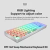 Keyboard GKS68 Bluetooth 2 4G Dostosowywany zestaw klawiatury mechanicznej 60 SWAPPABLE RGB PCB DIY 3 Tryb 231117