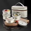 Thermos-Lunchbox, tragbares Isolierbehälter-Set, stapelbar, Bento aus Edelstahl, 231117