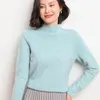 Pulls pour femmes Automne et hiver Pull en cachemire Femme Demi-col Haut Pull 100% Pure Laine Tricoté Tops Grande Taille Femme Veste Corée 231117