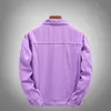 Vestes pour hommes à la mode printemps et automne veste en jean Orange 2023 coton décontracté Slim Fit violet veste hommes