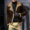 Mens Jackets fur single sheepskin mens jacket autumn and winter super thick warm suede wool oversized 231118
