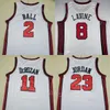 Team Basketball guadagnato Nikola Vucevic Jerseys 9 Man Lonzo Ball 2 DeMar DeRozan 11 Zach LaVine 8 All Stitched City Statement Association For Sport Fans Nero Rosso Bianco