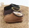 Kinderen Peuter Tasman Slippers Uggies Gevlochten Tazz Sandalen Baby Schoenen Kastanje Bont Slippers Schapenvacht Shearling Klassieke Ultra Mini Boot Winter Muiltjes Australië DF291