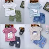 Roupas conjuntos de meninos crianças roupas de verão desenho animado garoto de garoto de algodão t merda de calça 2pcs roupas 230417