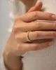 Bandringe 18K Gold plattiert kubische Zirkonia -Ringe einstellbare offene glänzende CZ Zirkonstein gepflasterte stapelbare Eternität Ehering -Hochzeitsring AA230417