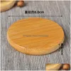 Mats Pads Wooden Bamboo Coaster For Glass Cups Tea Cup Holder Natural Wood Home Decor Original Style Wholesale Lx4736 Drop Deliver Dhob7