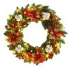 Juldekorationer kransljus upp Garland för ytterdörren med grankottar Berry Ball Hanging Decoration Drop Delivery Home Dhnr8