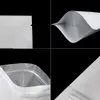 Matte White Mylar Foil Stand Up Bag Zip Grip Seal Resealable Reclosable Tear Notch Doypack Food Storage Pouches LX4225