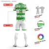 Op maat gemaakte voetbaluniformen om te verzamelen, sneldrogend jeugdvoetbalshirts, hoogwaardige ademende groene voetbaluniformenset voor volwassenen Q231118