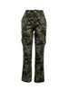 Kvinnors byxor capris kvinnor plus size camo tryck sido pocket last byxor kamouflage middare midja camo byxor vanliga fritid lady byxor 230417