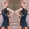 ステージウェアラテンダンスドレス女性セクシーなブラックタンゴ衣装夏のデザイナー服パフォーマンスコスチュームモダンjl2879