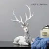 Decorative Objects Figurines High End Deer Statue Reindeer Figurines Resin Sculpture For Living Room Luxury Home Decoration Nordic Tabletop Ornaments 231117