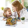 Doll House Accessories Robotime DIY House with Furniture Children Adult Doll House Miniature Dollhouse Wooden Kits Assemble Toy Xmas Brithday Gifts 230417