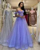 Elegant Purple A Line Prom Dresses Long for Women Sweetheart 3D Flowers See Through Tiered Tulle Formal Wear Special Occasion Birthday Pageant Evening Gowns