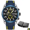 Orologi da polso Uomo Orologi sportivi militari Uomo Impermeabile Moda Blu Sile Strap Orologio da polso Uomo Luxury Top Brand Luminoso Dro Dhgarden Otwsa