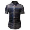 Camicie casual da uomo Estate Business Social Chemise Homme Casual Party Camicia a maniche corte a righe da uomo Abito di lusso con bottoni Moda Uomo Abbigliamento 230418