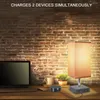 Table Lamps Modern 2 USB Mobile Phone Charging Light Cloth Art Shade Lable Lamp Living Room Bedroom Bedside EU Plug