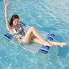 Opblaasbare drijvers Tubes PVC Water Hangmat Recliner Stripe Mesh Opblaasbaar zwevende bed Air Matras Zeer Ringring Pool Party Lounge Bed 230418