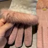 Klassische Leder-Verdickungshandschuhe, Designer-Herbst-Winter-warme Fünf-Finger-Handschuhe, Fäustlinge für Damen