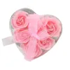 Decorative Flowers Artificial Rose Flower Heads Heart-shaped Gift Box Small Soap Practical Creative Gifts Cotton Bouquet