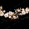 Bridal Gold / Silver Color Fleur Ruban Band Coupage de cheveux Femmes Headpice Tiara Wedding Hair Bijoux Accessoires de mode bijoux de bijoux