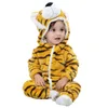 Macacão 2m 3y bebê animal traje unisex criança bodysuit halloween macio flanela pijama quente bonito 231117