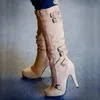 Bottes Femmes Super bottes à talons hauts mode d'hiver boucle sangle fermeture éclair genou bottes hautes plate-forme femmes chaussures dames bottes longues Botas 231117