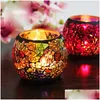 Candle Holders Mosaic Holder Color Glass Candlestick Decoration Ornaments Mtifunctional Household Flower Pot Drop De Dhgarden Dhqgj