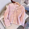 Vestes pour femmes femmes Pink Plaid Tweed Coat veste