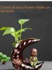 Vaser Ny keramisk vas med kreativa gröna växter och vattendesign - medelstor blommbehållare för skrivbord eller mark Y23