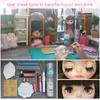 Dockor Blyth Shiny Face White Leather 1 6 BJD Sfärisk gemensam anpassad Joint Toy for Girl Specials 230417