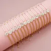 Link Armbänder Go2Boho -Buchstaben Charme Armband Asymmetrische Farbkontrast Miyuki Samen Perlen Shell Initial Mode Schmuck für Frauen