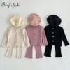 Pagliaccetti Ins Baby Set Primavera Abbigliamento per ragazzi e ragazze Cotone 2 pezzi Semplice e versatile Pigiama per la casa 231117