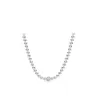 Weiß verkupferte Silber-Pandora-Halskette, DIY-Schmuck, verwoben mit Liebe, Muttertags-Halskette, Perlen-Halskette, weibliche Pandora-Charm-Halskette