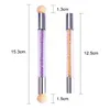 1 PC Cepillo de clavo de doble extremo Splunges Pungas de arte de uñas Pen acrílico Gel Glitter Polvo Peleo Herramientas Herramientas de uñas Herramientas de arte de uñas