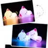 Lampenschirme Weiches Silikon LED Nachtlicht USB Wiederaufladbare Nette Katze Nachtlampe Für Kinder Baby Kinder Cartoon Warmes Licht Dekoratives Licht 230418