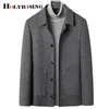 Mens Wool Blends men woolen jackets autumn winter solid overcoats wool soft trench coat man fitness simple topcoats 19649 231118