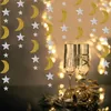 Party Decoration 2m Mirror Moon Pentagram Ritning String Festive Celebration Star Wedding Paper Supplies