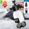New New 2L Hand Pump Foam Sprayer W/2 Types of Nozzle Hand Pneumatic Foam Cannon Snow Foam Car Wash Spray Bottle Car Window Cleaning