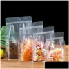 Verpackungsbeutel Transparent Stand Up Plastic Self Sealing Bag High Clear Window Kaffee Snack Cookie Reis Verpackung Geschenk Lx3413 Drop Del Dhiub