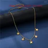 Łańcuchy łańcucha ze stali nierdzewnej Naszyjnik dla mężczyzn Kobiety Złoty Kolor Pendant Pentagram Donot Fade Jewelr Prezenty CS2