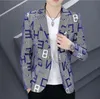 23gg herrar kostymer modedesigner blazers mäns klassiska avslappnade blommor tryck lyxjackor märke långa ärmar rockar m-3xl