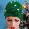 Beanie Skull Caps Christmas Tree Knitted Hat Children Adults Party Dressing Handmade Woolen Warm Gift 231117