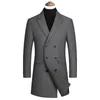 Męskie mieszanki wełny mężczyźni podwójne prążkowane kaszmirowe płaszcze płaszcze długie zimowe kurtki ciepłe męskie biznesowe rozmiar 4xl 231118
