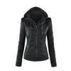 Women's Leather Faux Jacket Women 2023 Basic Coat Female Winter Motorcycle Suede PU Zipper Hoodies Outerwear 230418