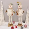 Christmas Decorations 96cm Year Telescopic Christmas Dolls Ornament Soft Plush Snowman Standing Doll Decoration forChristmas Ornaments 231117